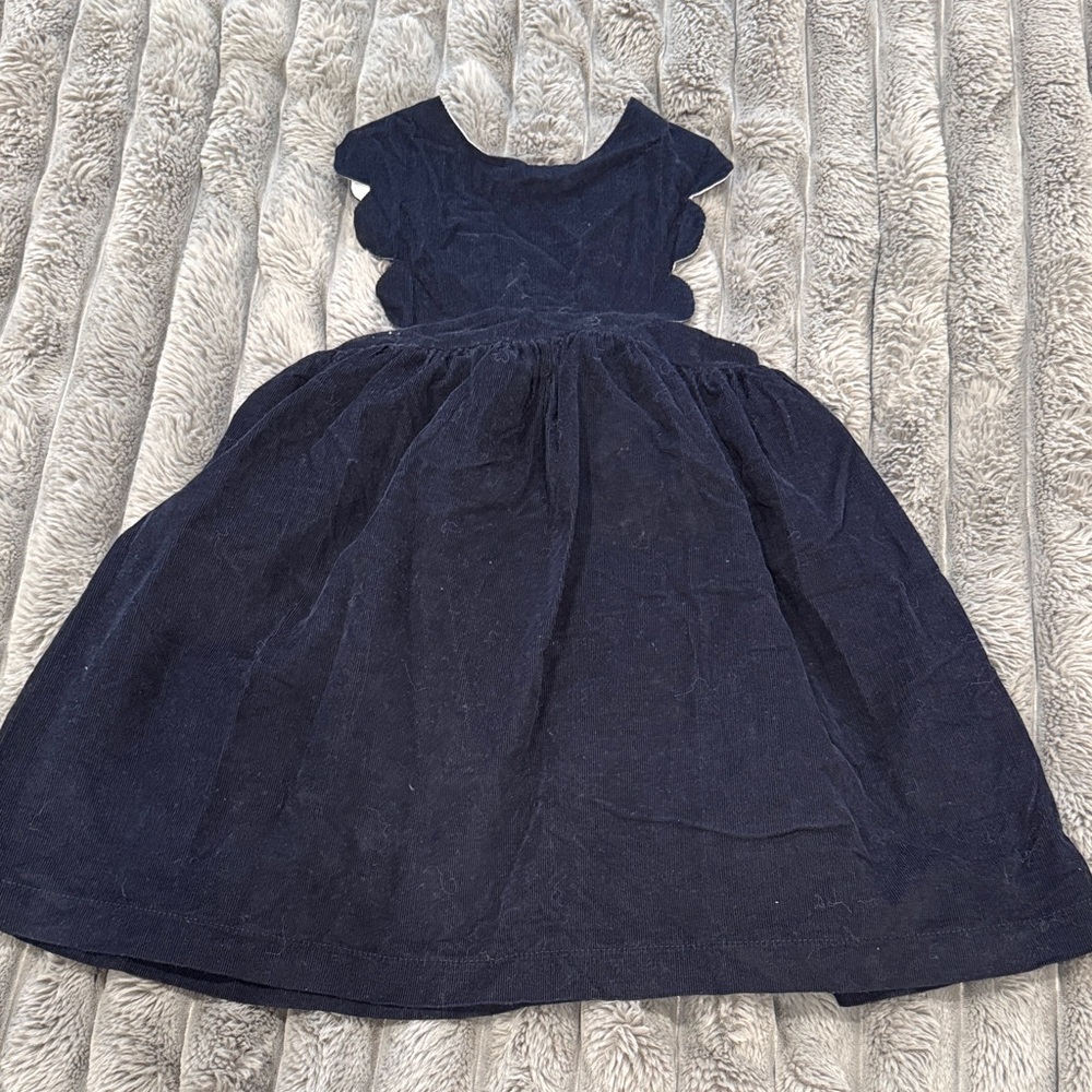 bella bliss Navy Blue Scalloped Casual Dress